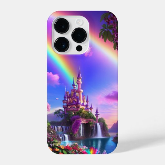 iPhone 14 Pro case with magical landscape Hoesje (Achterkant)