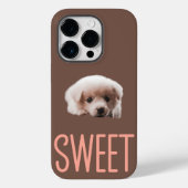 iPhone 14 Pro Hoesjes Sweet Puppy and Brown Design (Achterkant)