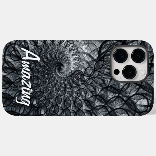 iPhone 14 Pro Max | Abstracte zwarte Hoesjes (Achterkant (horizontaal))