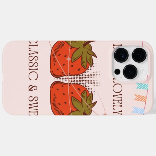 iPhone 14 Pro Max hoesje - aardbeien (Achterkant (horizontaal))