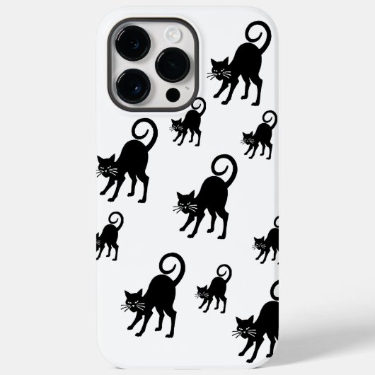 IPhone 14 Pro Max - zwart kat hoesje (Achterkant)