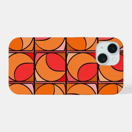 Iphone 15 Design 70' Oranje iPhone 15 Case (Achterkant horizontaal)