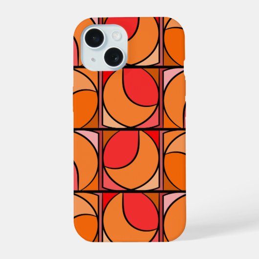 Iphone 15 Design 70' Oranje iPhone 15 Case (Achterkant)