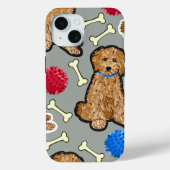 iPhone 15 hoesje Heavy Duty Goldendoodle (Achterkant)