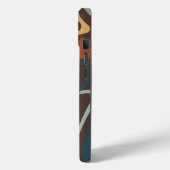 iPhone 15 Hoesje met moderne driehoeken uit het mi (Achterkant / Links)