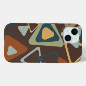iPhone 15 Hoesje met moderne driehoeken uit het mi (Achterkant (horizontaal))