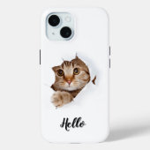 IPhone 15 hoesje met mooi kat (Achterkant)