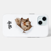 IPhone 15 hoesje met mooi kat (Achterkant (horizontaal))