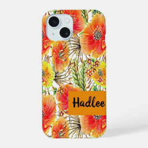 iPhone 15 Hoesje met oranje en gele bloemen