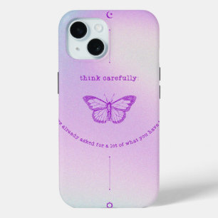 iPhone 15 Hoesje - Reflecterend Vlinderontwerp met