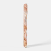 iPhone 15 Hoesje Roze Goud Marmer Gepersonaliseerd (Rechterkant)
