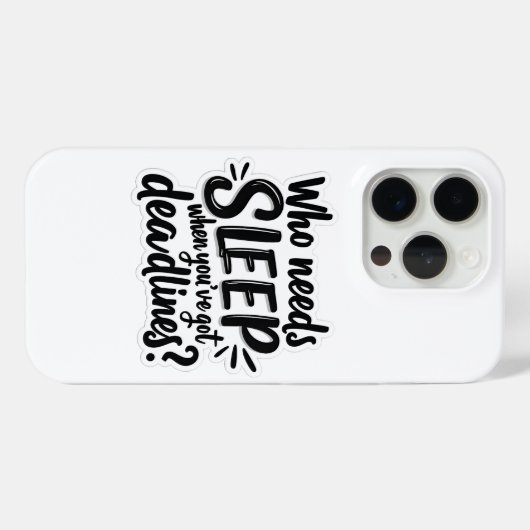 IPhone 15 Hoesje Wie heeft slaap nodig (Achterkant (horizontaal))