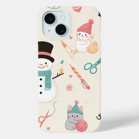 iPhone 15 Hoesjes-Cat sneeuwpop Case-Mate iPhone Case (Achterkant)