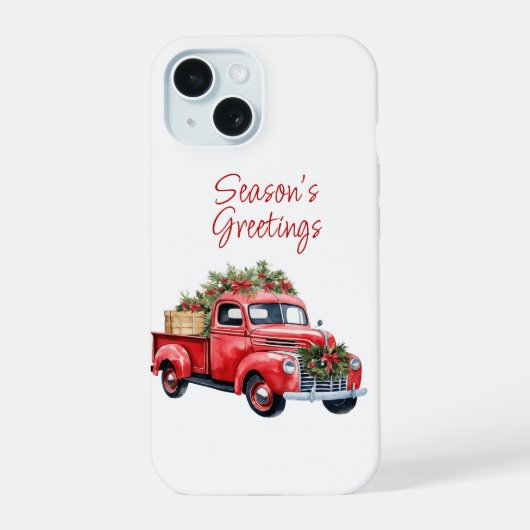 iPhone 15 Kerst Rode Vrachtwagen Hoesje iPhone 15 Case (Achterkant)