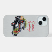 iPhone 15 Kerst  Zwart Vrachtwagen Hoesje iPhone 15 Case (Achterkant horizontaal)
