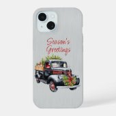 iPhone 15 Kerst Zwart Vrachtwagen Hoesje iPhone 15 Case (Achterkant)