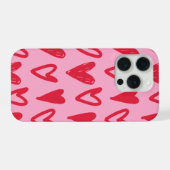 IPhone 15 mobiele hoes met hartontwerp. Hoesje (Achterkant horizontaal)