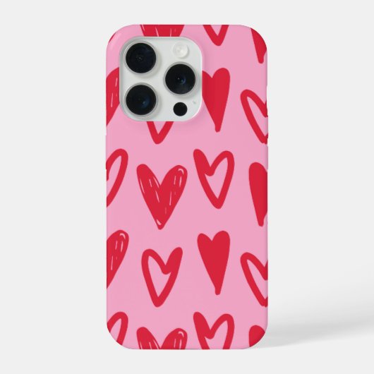 IPhone 15 mobiele hoes met hartontwerp. Hoesje (Achterkant)
