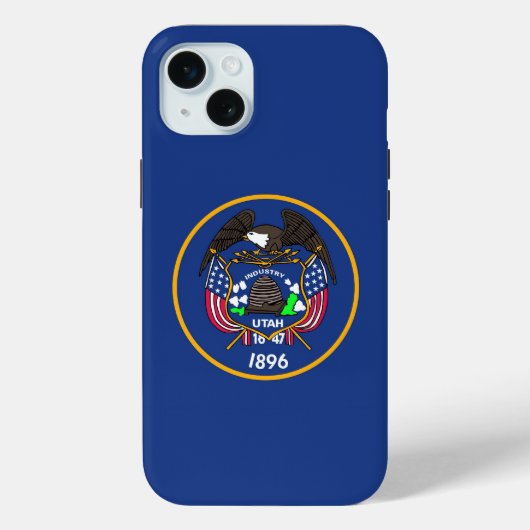 iPhone 15 Plus Case-Mate, vlag van Utah Case-Mate iPhone Case (Achterkant)