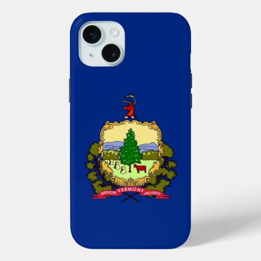 iPhone 15 Plus Case-Mate, vlag van Vermont Case-Mate iPhone Case (Achterkant)