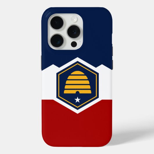 iPhone 15 Pro Case-Mate, Utah State nieuwe vlag Case-Mate iPhone Case (Achterkant)
