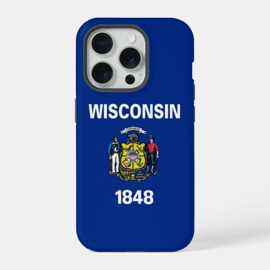 iPhone 15 Pro Case-Mate, vlag van Wisconsin Hoesje (Achterkant)