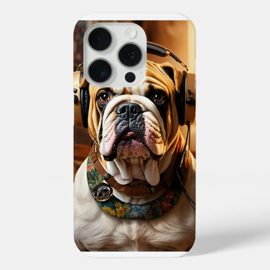 iPhone 15 Pro Hoesje met Bold Bulldog Design (Achterkant)