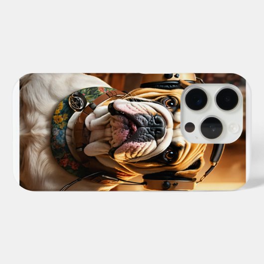 iPhone 15 Pro Hoesje met Bold Bulldog Design (Achterkant (horizontaal))