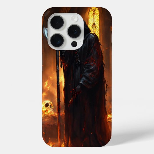 iPhone 15 Pro Hoesje met Death Metal Art (Achterkant)