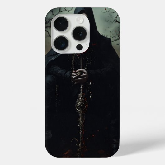 iPhone 15 Pro Hoesje met Death Metal-artwork (Achterkant)