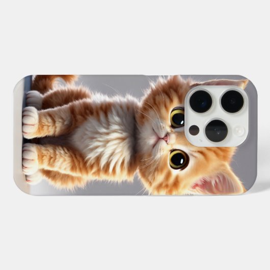 iPhone 15 Pro Hoesje met Schattig Cat Design (Achterkant (horizontaal))