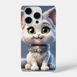 iPhone 15 Pro Hoesje met Schattige Cat Illustratio