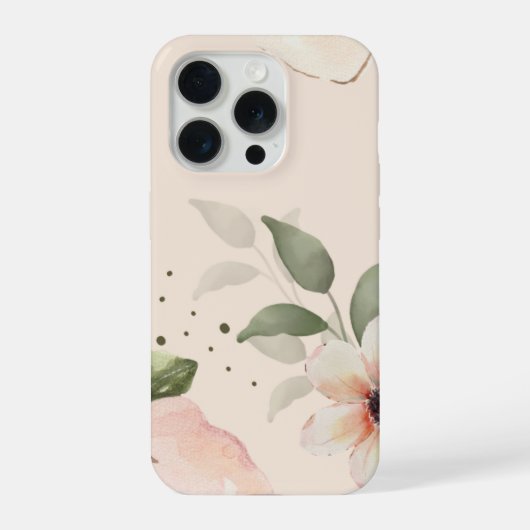 Iphone 15 Pro Hoesje (Mooie bloem ontwerp) (Achterkant)