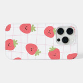 IPhone 15 pro leuke aardbei hoesje Case (Achterkant horizontaal)