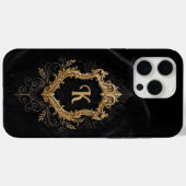 iPhone 15 Pro Max Hoesje • Monogram Elegant Goud (Achterkant (horizontaal))