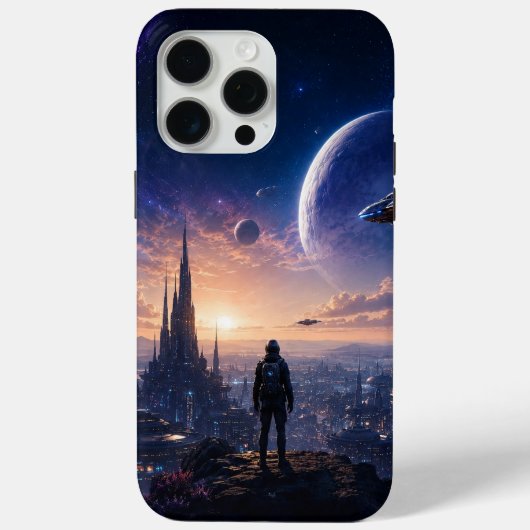 iPhone 15 Pro Max Hoesje • Sci-Fi Futuristische St (Achterkant)