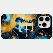 iPhone 15 Pro Max Hoesje w Blauw & Gouden Alcoholi (Achterkant (horizontaal))