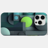 iPhone 15 pro max hoesje zwart en groen (Achterkant (horizontaal))