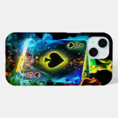 iPhone 15 Spelen Kaart Aas van Schoppen Hoesje (Achterkant (horizontaal))