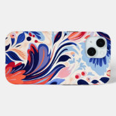 iPhone 15 Telefoon Case w / Abstract Floral Design (Achterkant (horizontaal))
