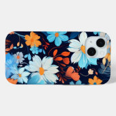 iPhone 15 Telefoon Case w / Vibrant Bloemen Ontwer (Achterkant (horizontaal))