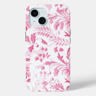iPhone 15 telefoonhoes met een roze bloemenontwerp iPhone 15 Case