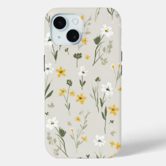 iPhone 15 telefoonhoes met elegant bloemenontwerp Case