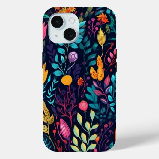 iPhone 15 Telefoonhoesje Multi-gekleurd bloemenont Case-Mate iPhone Case (Achterkant)