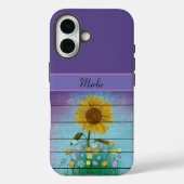 iPhone 16 Apple Hoesje met enkele zonnebloem (Achterkant)