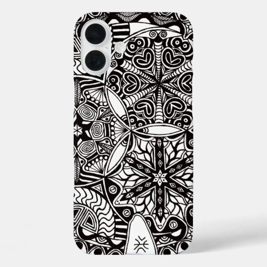 iPhone 16 Case "Golden Nebulae" (monochrome) (Achterkant)