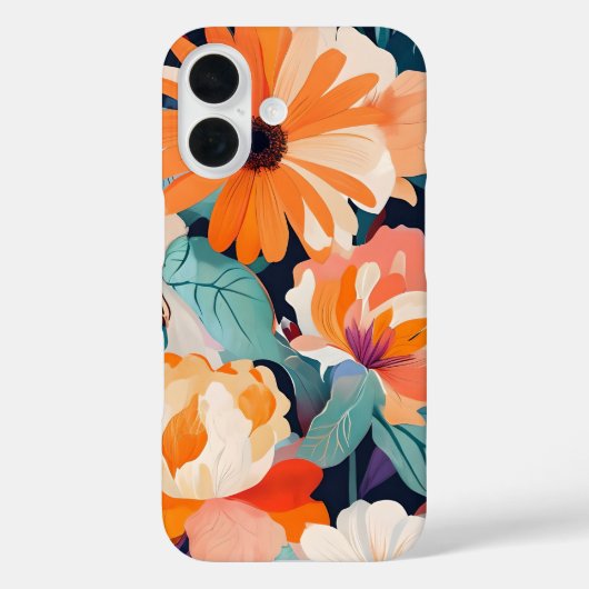 iPhone 16 Case Vivid Bold Floral Design (Achterkant)