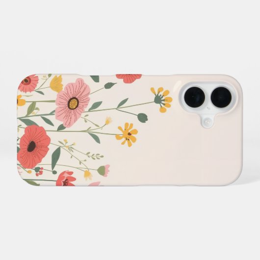 IPhone 16 cute floral case Hoesje (Achterkant horizontaal)