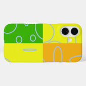 iPhone 16 Hoesje cirkels lussen geel groen Sinaasa (Achterkant (horizontaal))