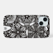 iPhone 16 Hoesje "Gouden Nevels" (monochroom) 15 Case (Achterkant horizontaal)